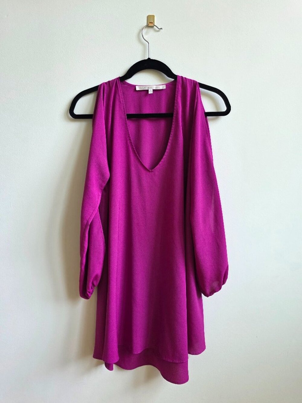 Lovers + Friends Magenta Cold Shoulder Shift Dress, Size XS